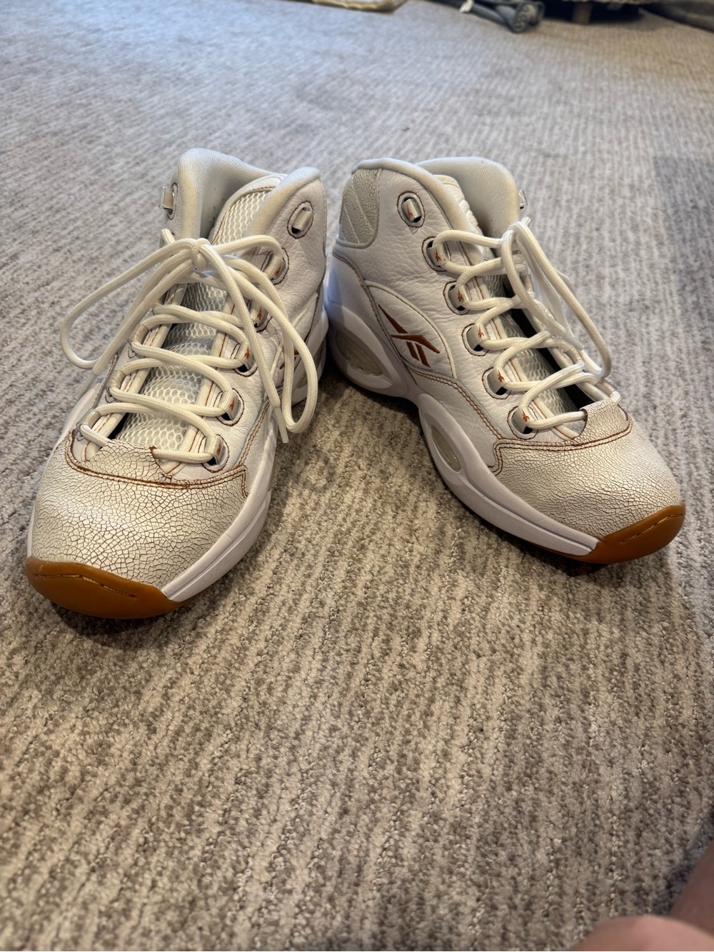 Reebok Men’s ‘The Question’ White and Brown Low’s